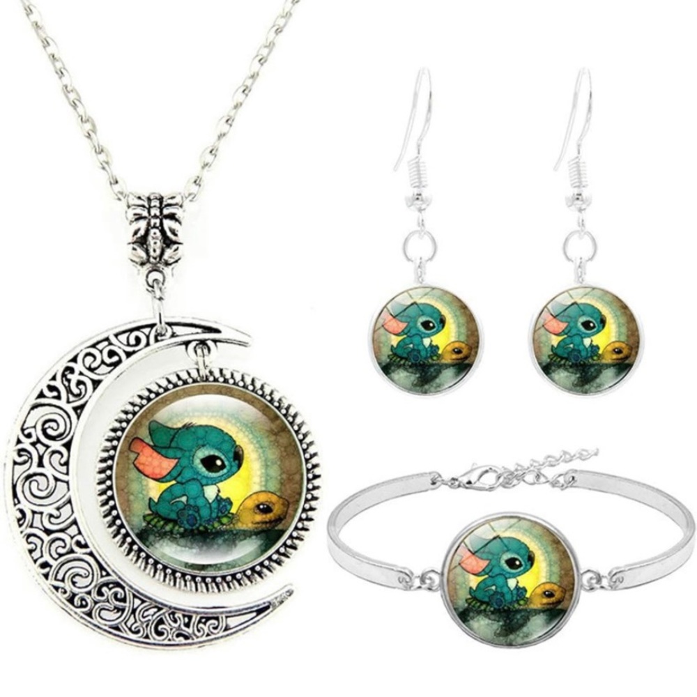 Disney Stitch jewelry set, New with pouch - Picture 1 of 4